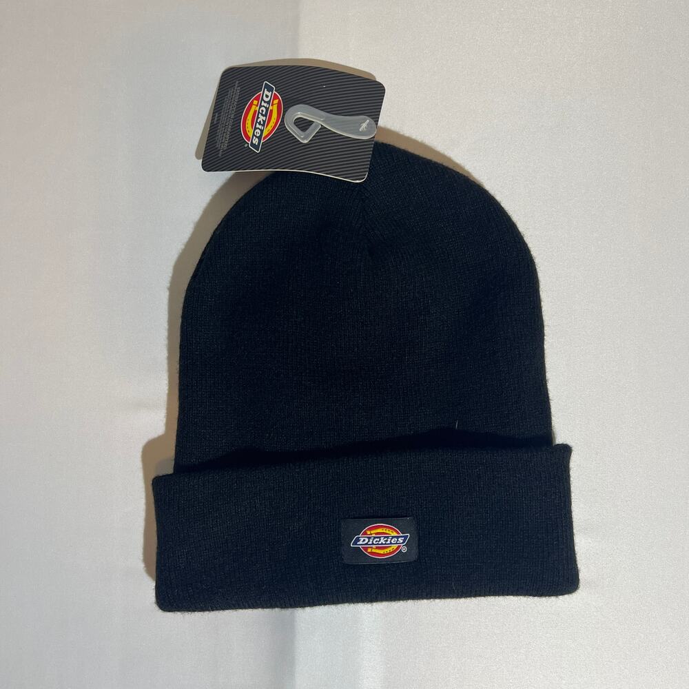 Dickies Black Cuffed Knit Beanie Hat New With Tags